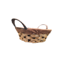 Cesto de mesa o panera con tela símil ratán