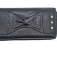 Monedero 2 cierres y moña: Negro, Rosado, Marrón, Beige, Rojo