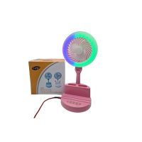 Ventilador de escritorio recargable con luces led en colores