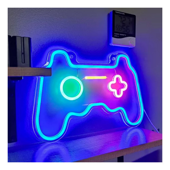 Cartel De Neón Juego Joystick