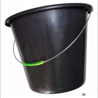 Balde Plástico 10 Litros Asa Metal Negro