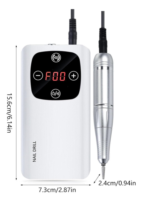 Torno Y Lámpara Para Uñas Portátil 45000 Rpm Kit Completo Blanco - Imagen 5