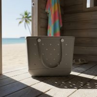 Bolso De Playa De Goma Eva XL Lavable Gris