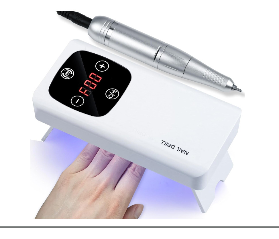 Torno Y Lámpara Para Uñas Portátil 45000 Rpm Kit Completo Blanco - Imagen 4